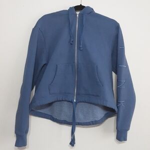 Pink Victoria secret  jacket M faux fur hood lined comfy soft y2k blue retro